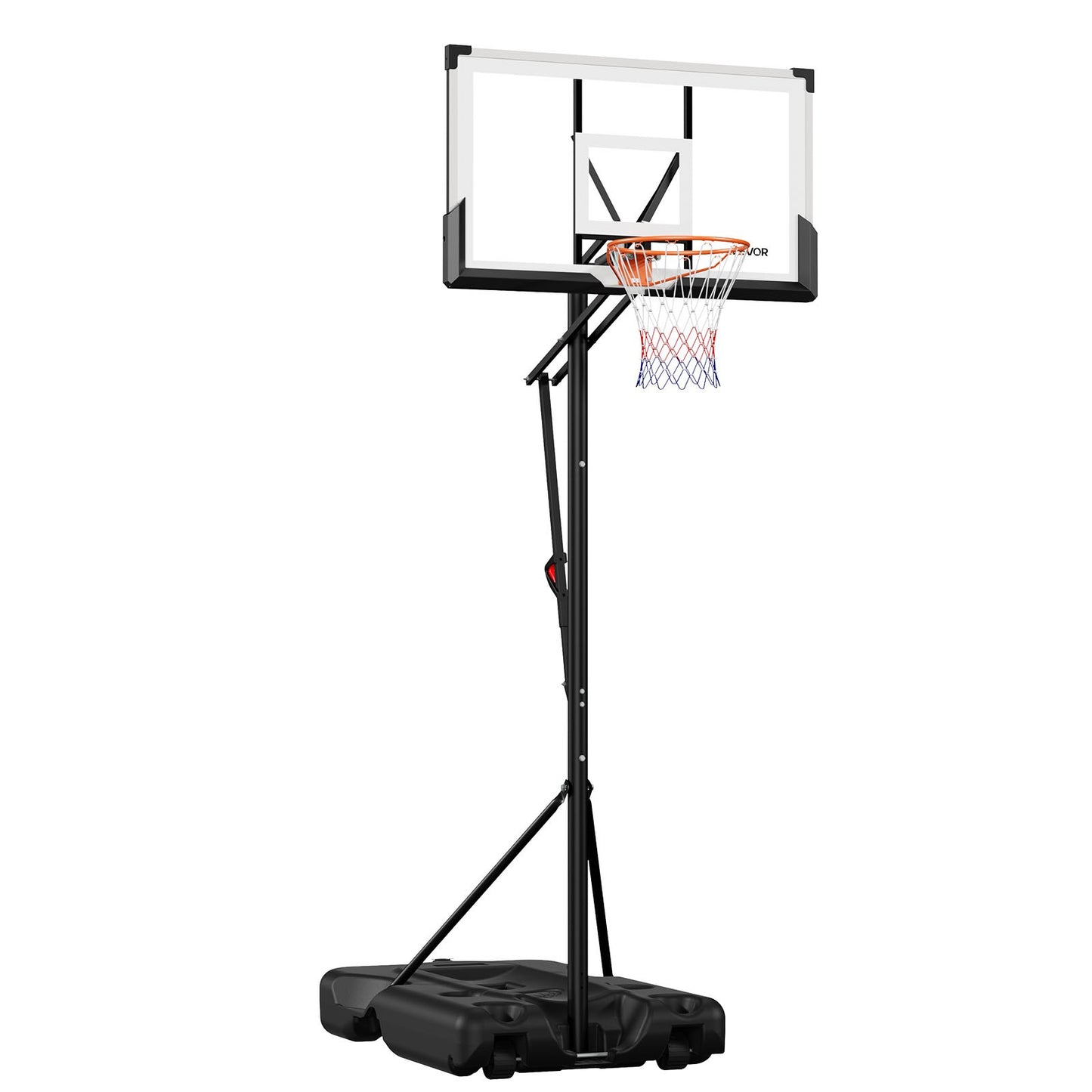 VEVOR Portable Basketball Stand 10 ft Adjustable Height with 54″ PC Backboard