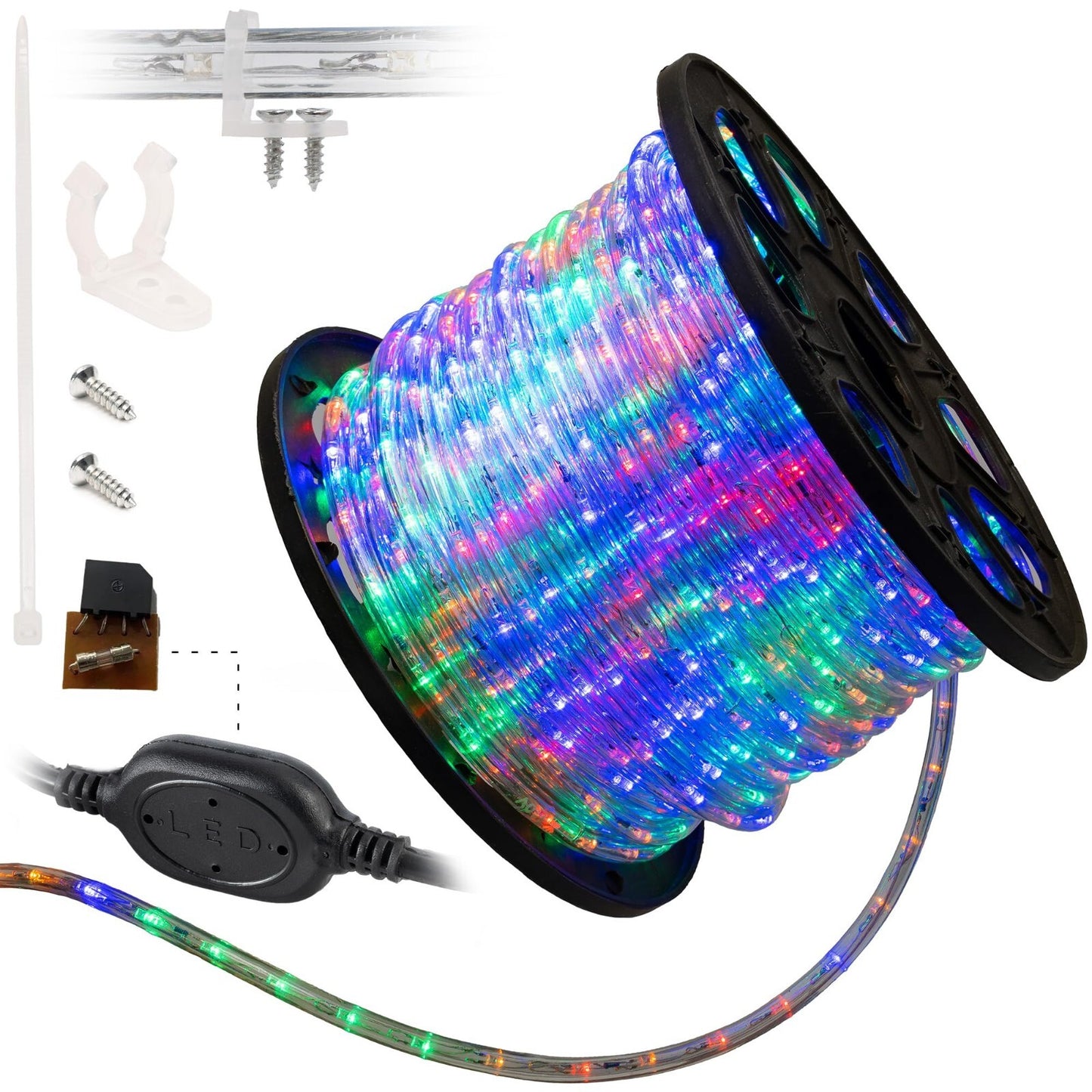 10' 20' 25' 50' 100' 150ft Outdoor LED Rope Light Water-Resistant Extend to 300'