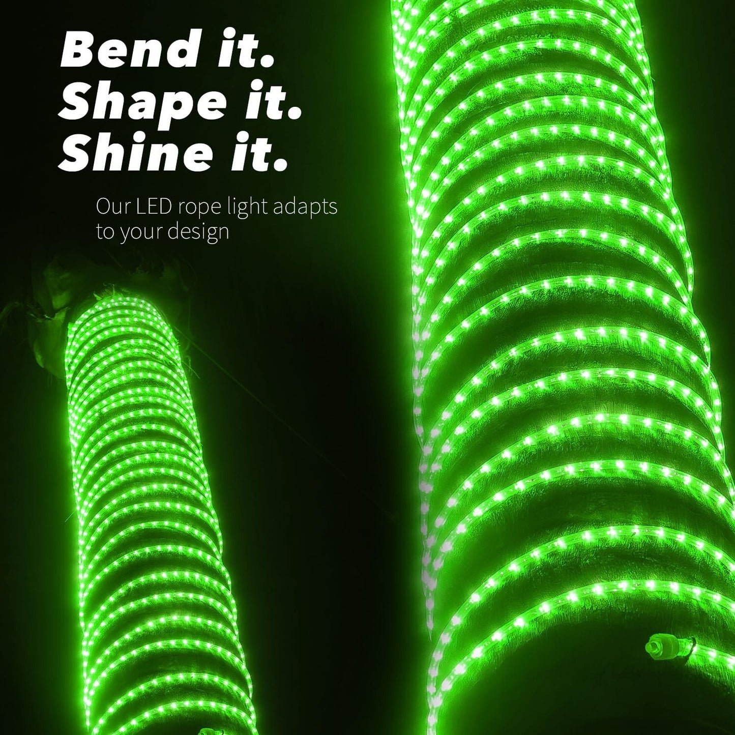 10' 20' 25' 50' 100' 150ft Outdoor LED Rope Light Water-Resistant Extend to 300'
