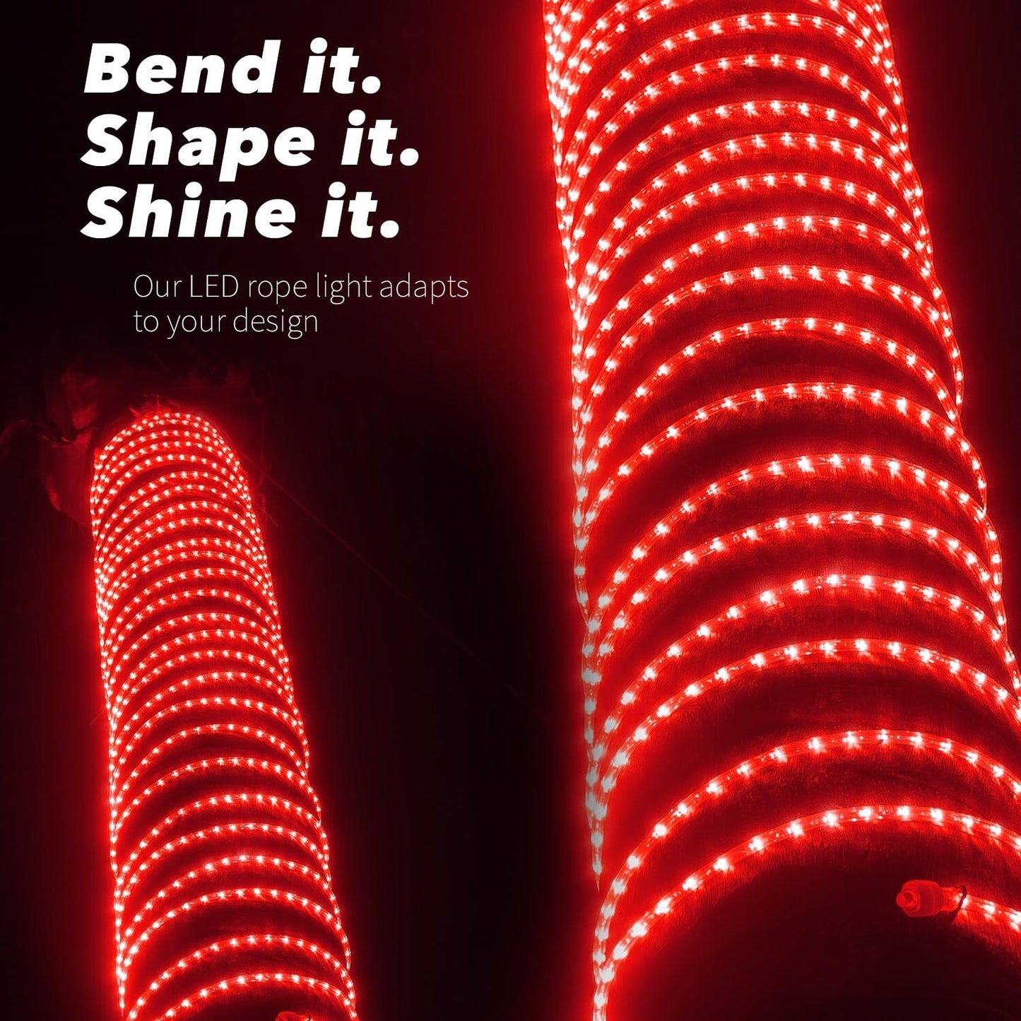 10' 20' 25' 50' 100' 150ft Outdoor LED Rope Light Water-Resistant Extend to 300'