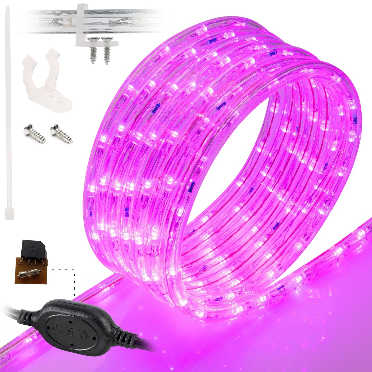 10' 20' 25' 50' 100' 150ft Outdoor LED Rope Light Water-Resistant Extend to 300'