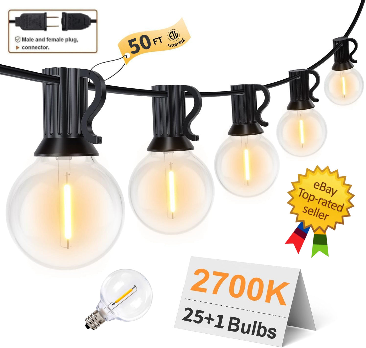 Solar String Lights -50~200Ft LED Outdoor String Lights -Shatterproof,Waterproof