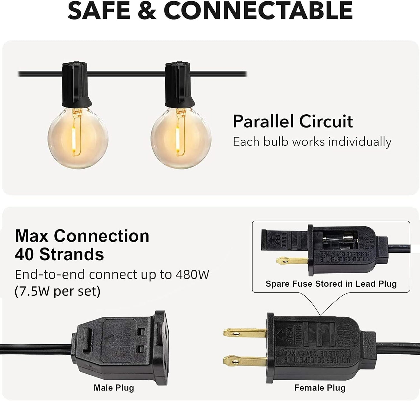 Solar String Lights -50~200Ft LED Outdoor String Lights -Shatterproof,Waterproof