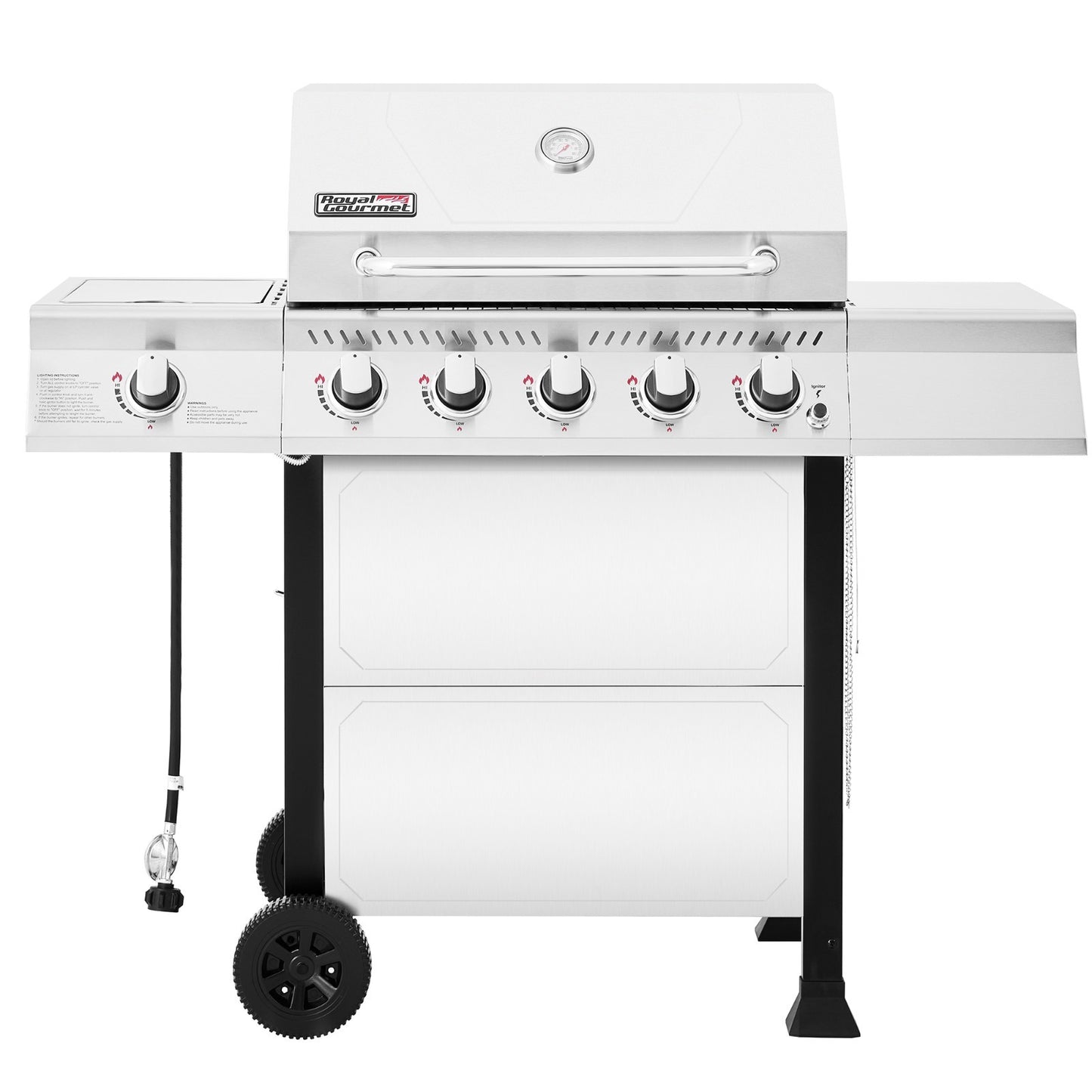 Royal Gourmet 5-Burner Propane Gas Grill with Sear Burner and Side Burner Silver