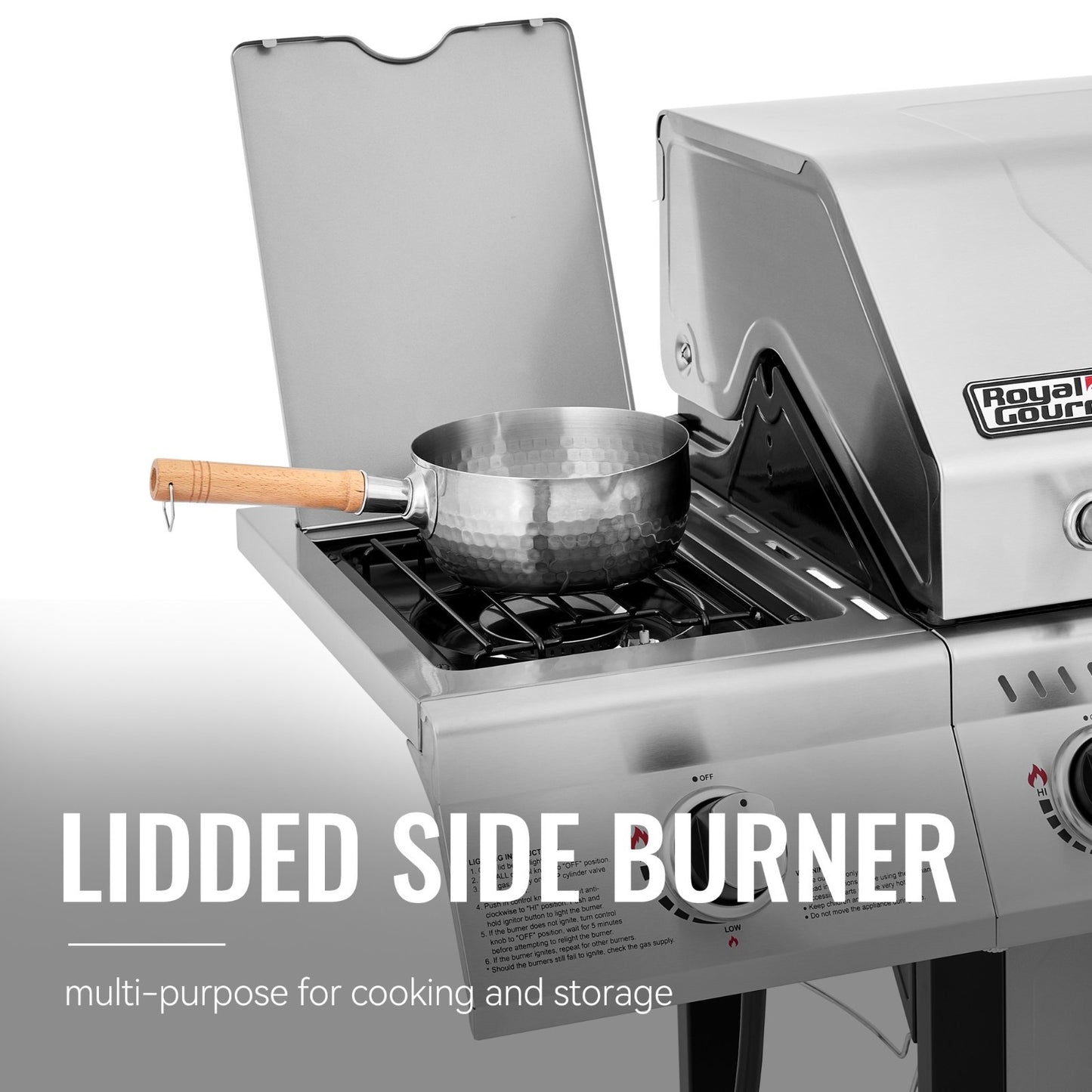 Royal Gourmet 5-Burner Propane Gas Grill with Sear Burner and Side Burner Silver