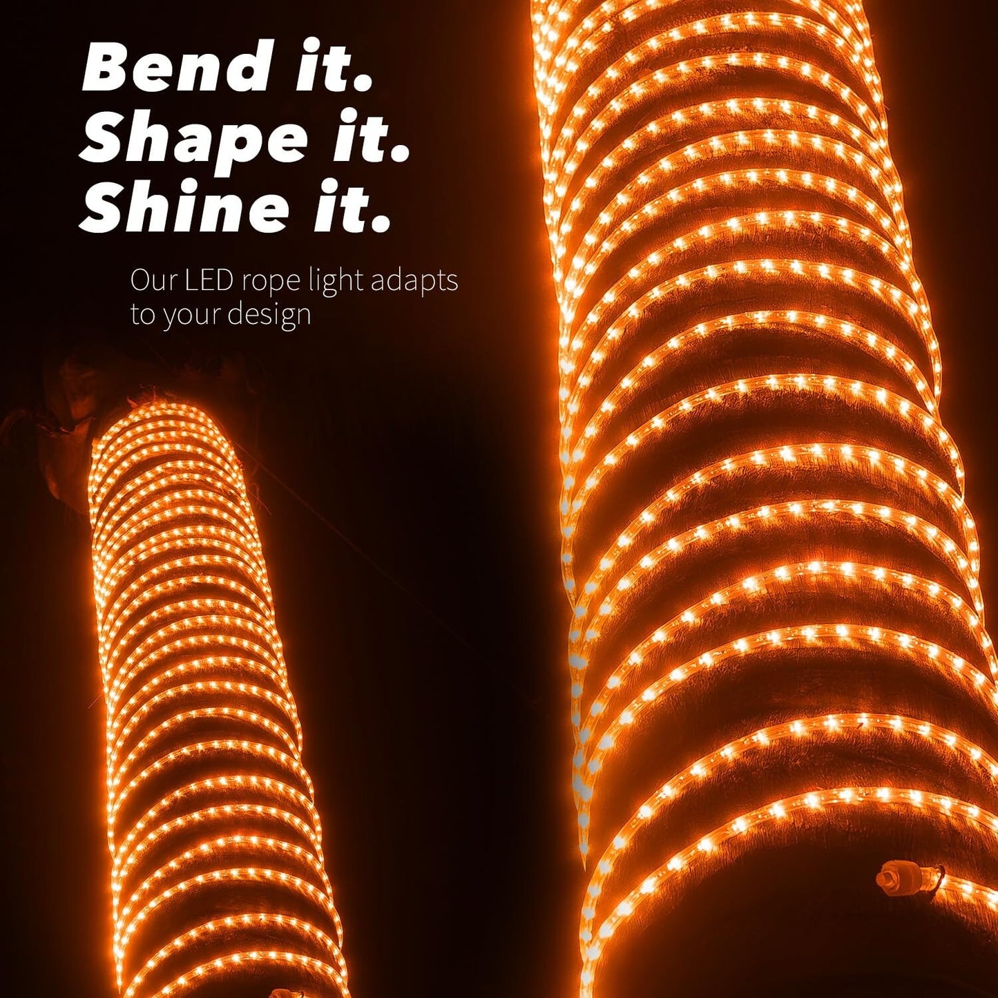 10' 20' 25' 50' 100' 150ft Outdoor LED Rope Light Water-Resistant Extend to 300'