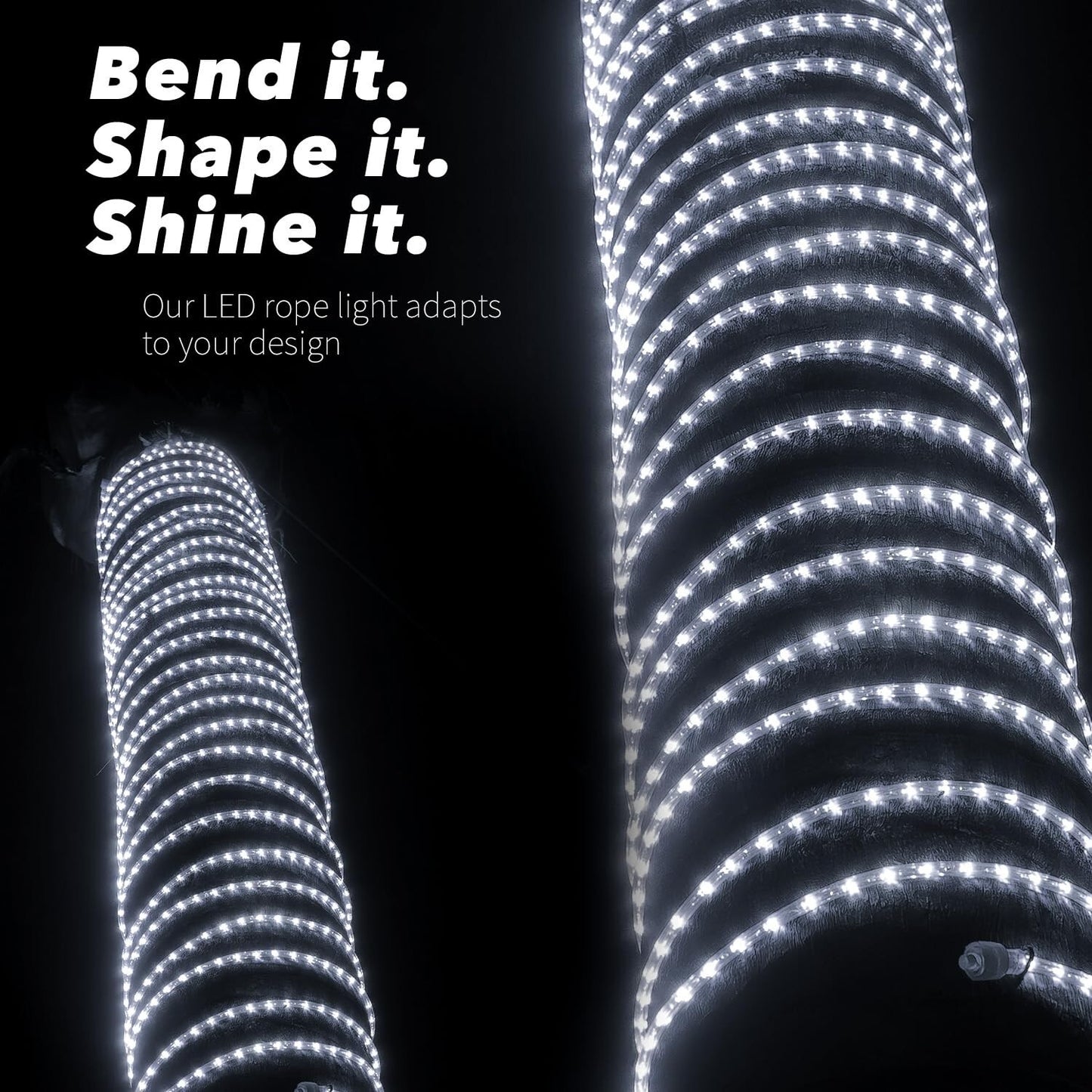 10' 20' 25' 50' 100' 150ft Outdoor LED Rope Light Water-Resistant Extend to 300'