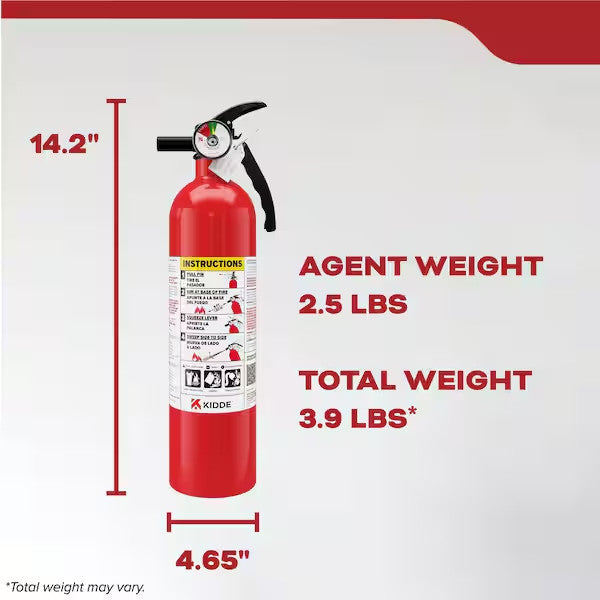 2-Pack Kidde Home  Fire Extinguisher 1-A:10-B:C Class ABC 2.5 lb. 21030932
