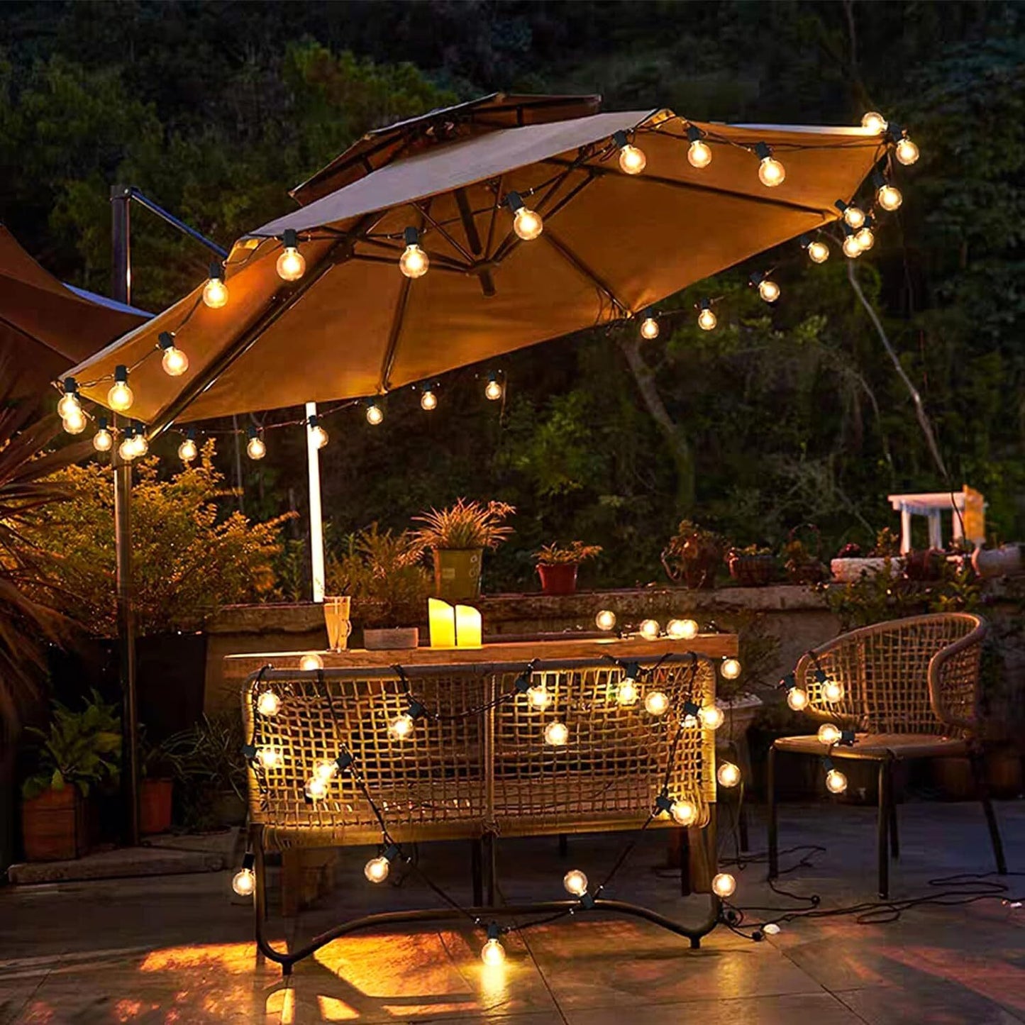Solar String Lights -50~200Ft LED Outdoor String Lights -Shatterproof,Waterproof