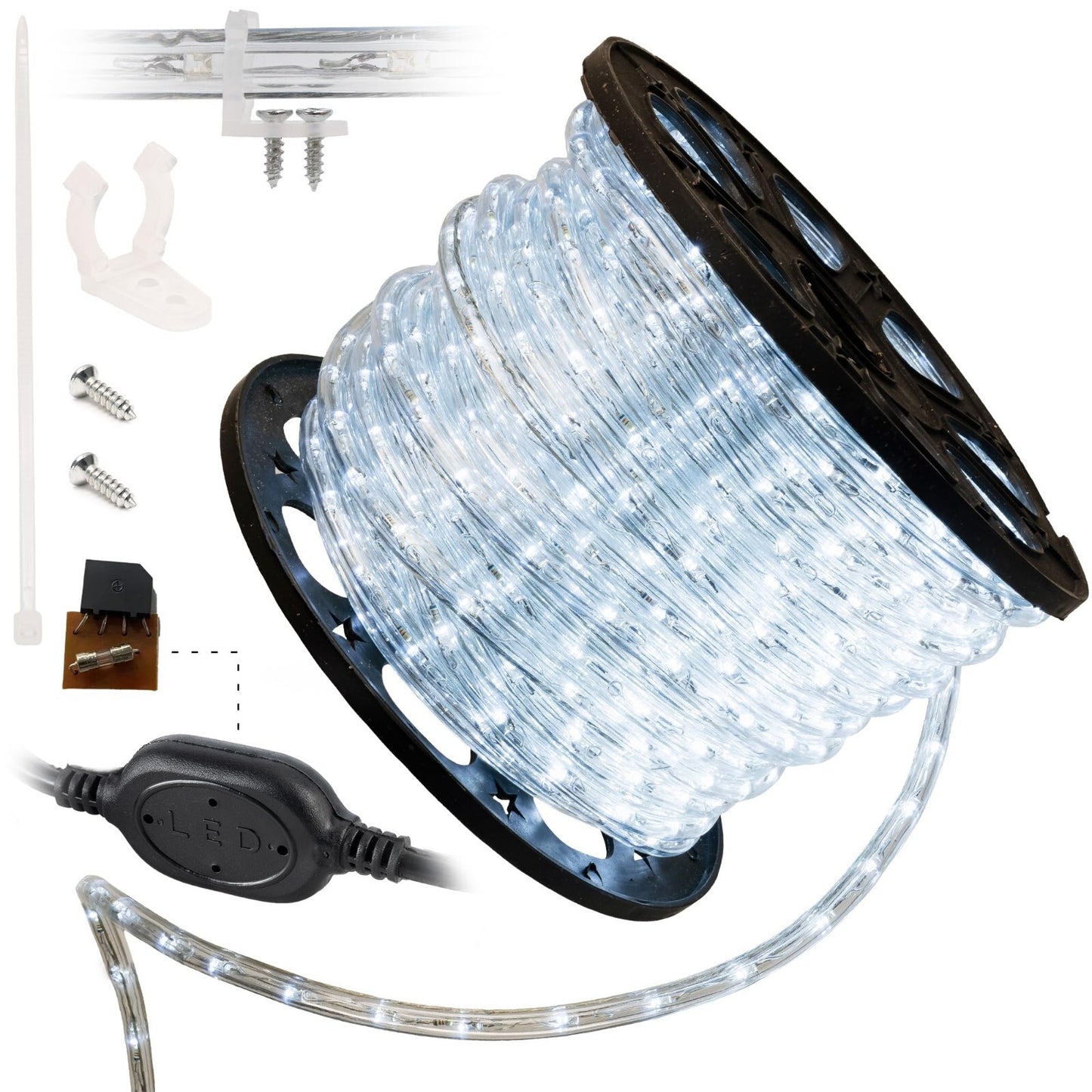 10' 20' 25' 50' 100' 150ft Outdoor LED Rope Light Water-Resistant Extend to 300'