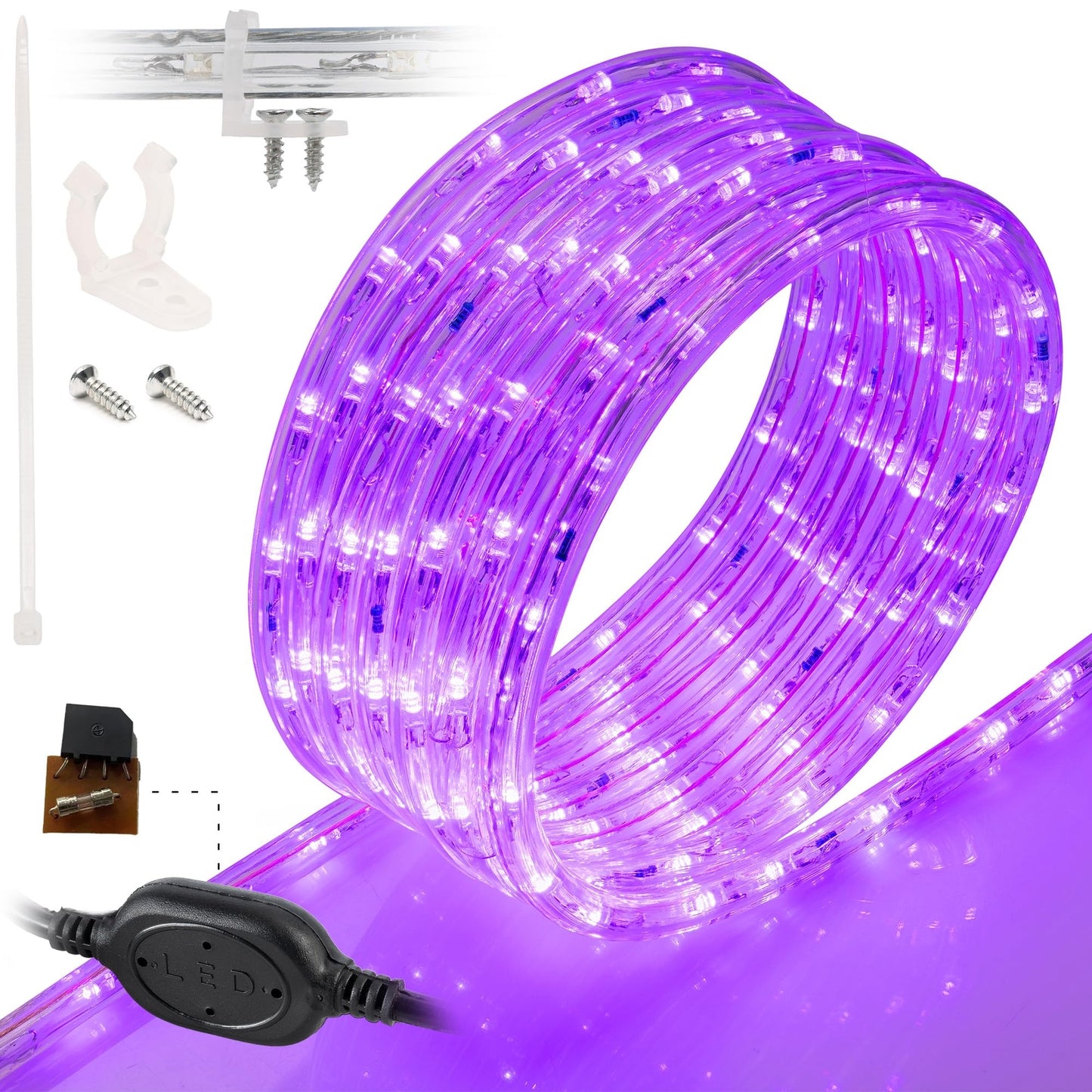 10' 20' 25' 50' 100' 150ft Outdoor LED Rope Light Water-Resistant Extend to 300'