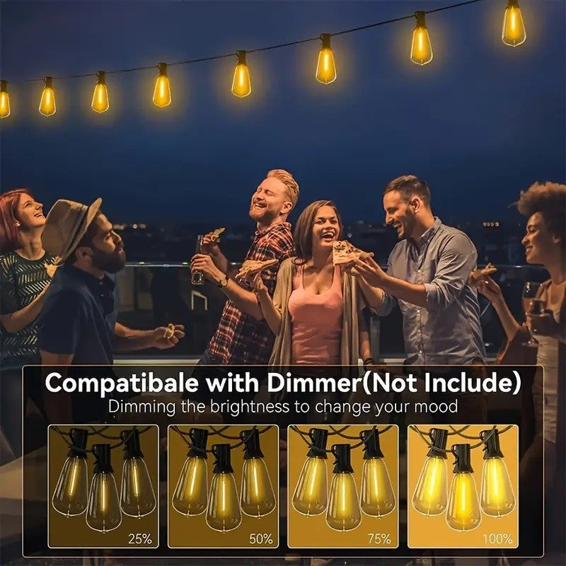 Outdoor Solar String Lights LED Bulbs For Patio Backyard Yard Gazebo Porch Party