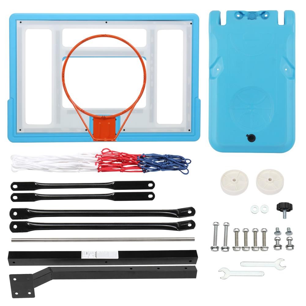 Pool Side Basketball Hoop Adjustable Height Net Backboard Swimming Pool Game
